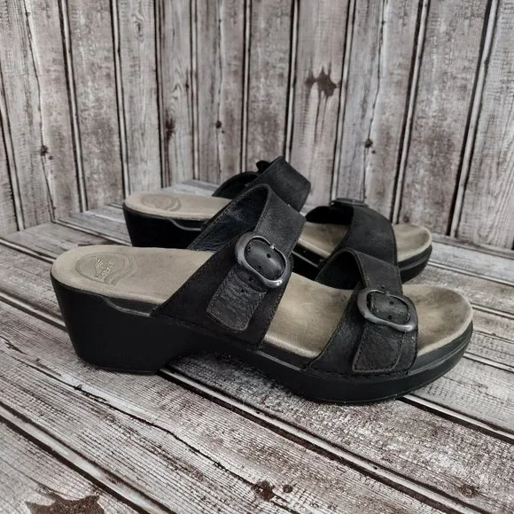 Dansko | "Sophie" Black Strappy Sandals Sz 10 - Picture 1 of 11